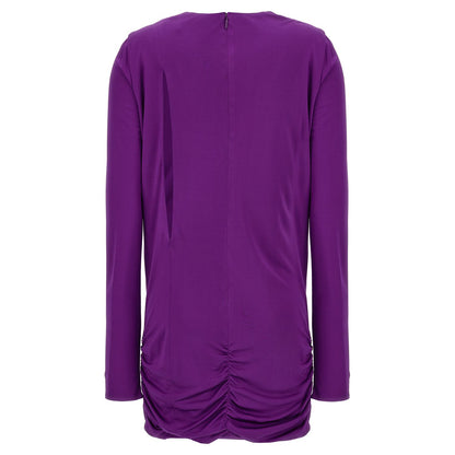 Versace Purple Viscose Short Dress