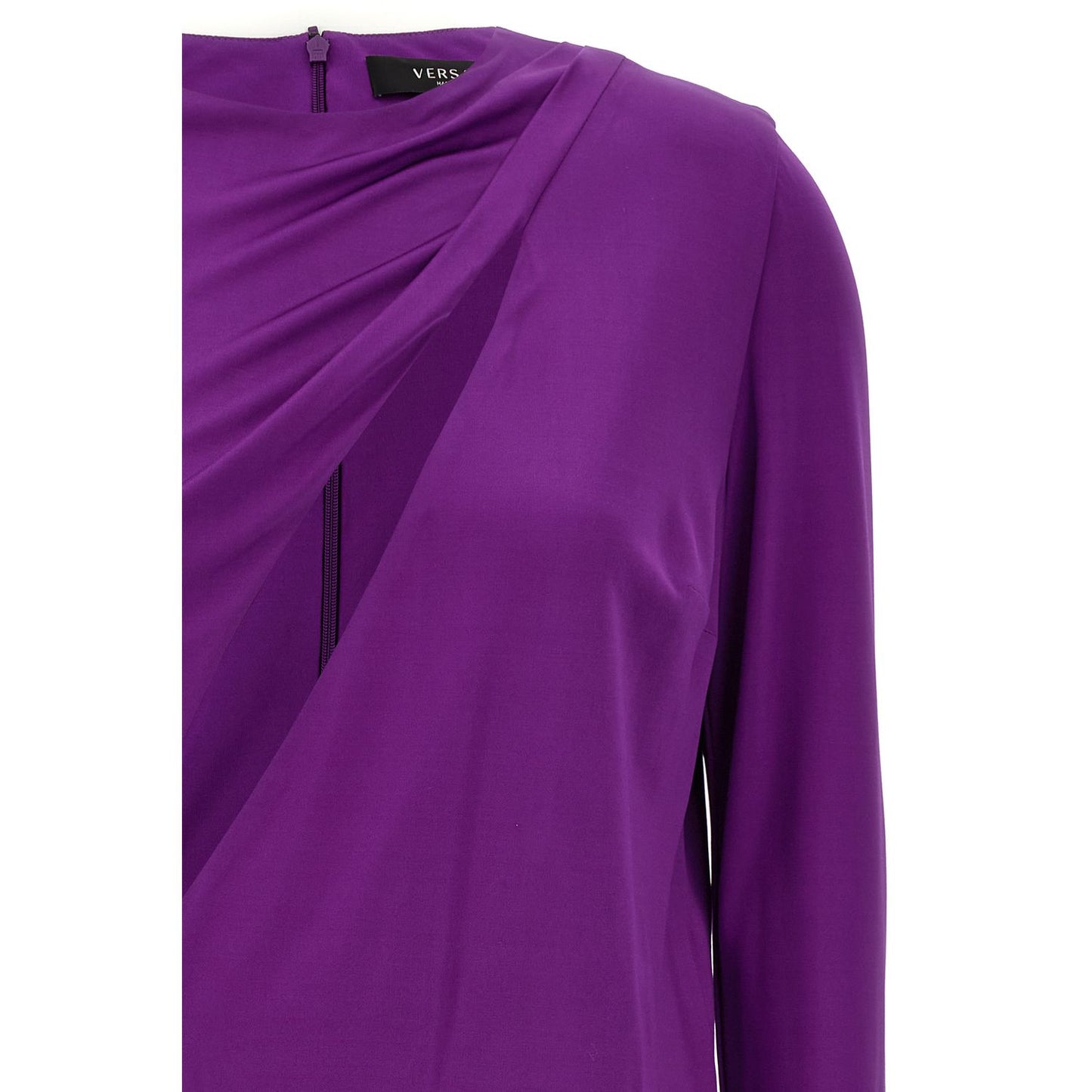 Versace Purple Viscose Short Dress