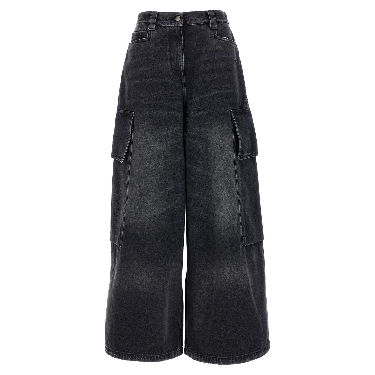 Palm Angels Gray Cotton Cargo Shorts