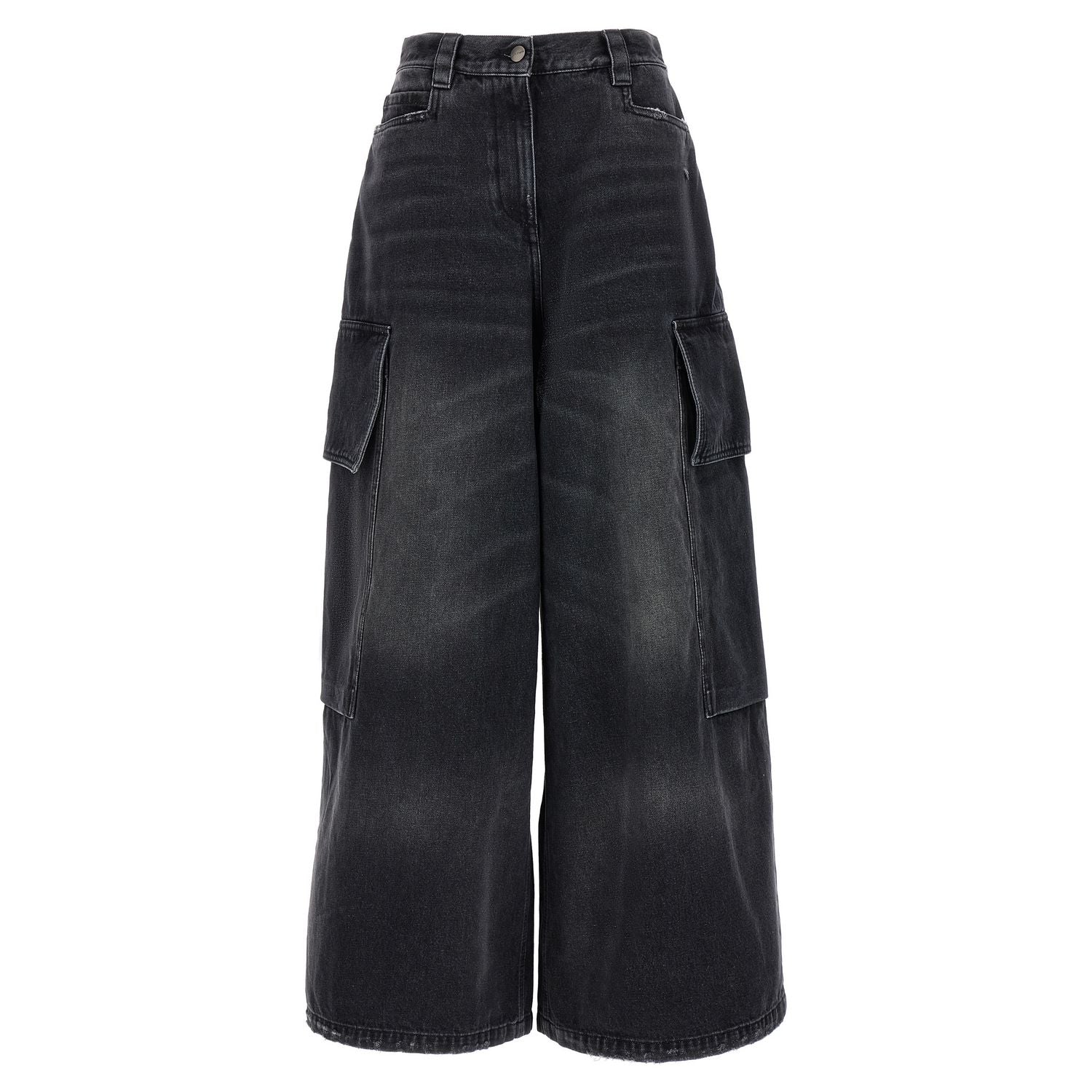 Palm Angels Gray Cotton Cargo Shorts