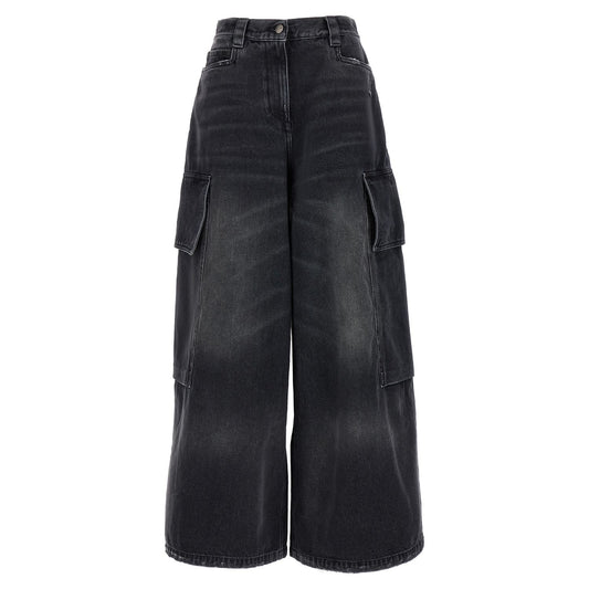 Palm Angels Gray Cotton Cargo Shorts