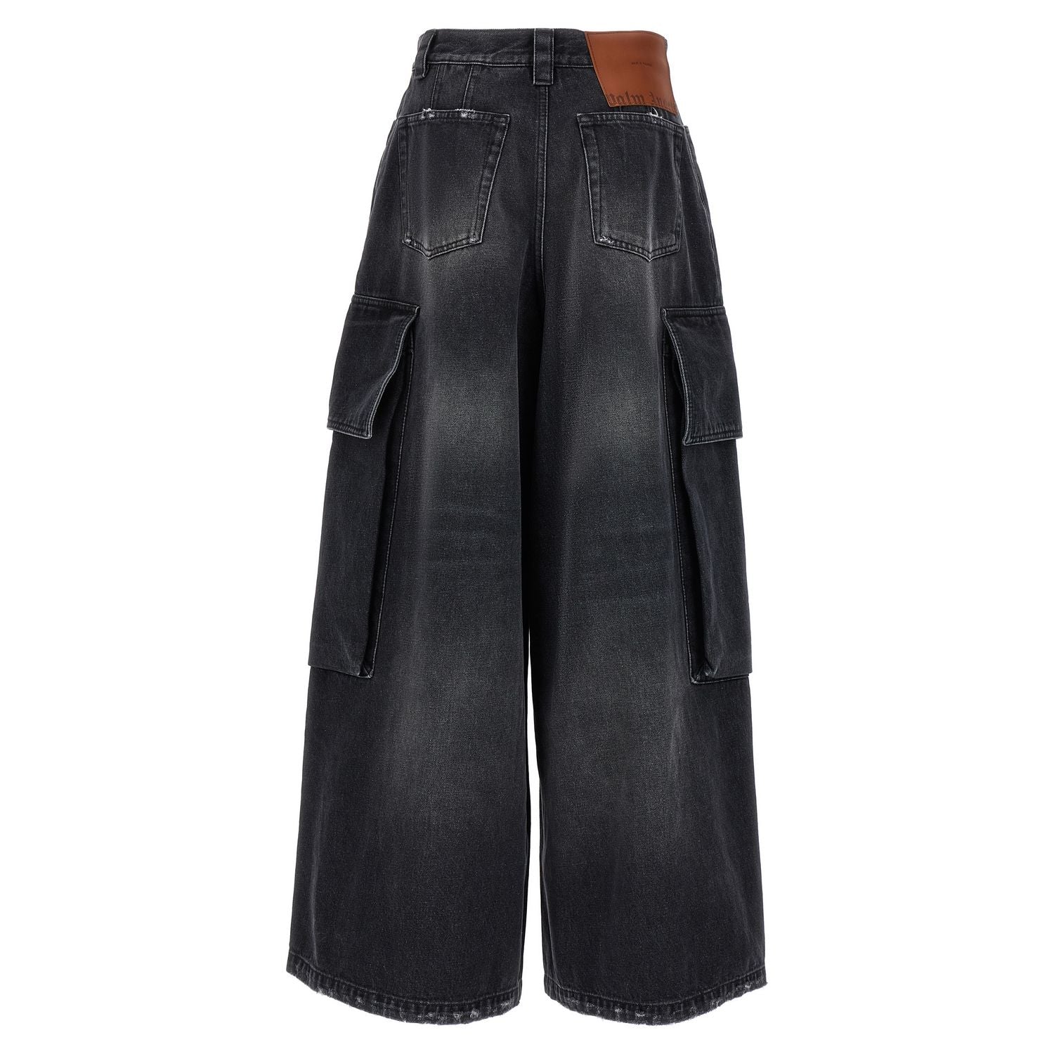 Palm Angels Gray Cotton Cargo Shorts