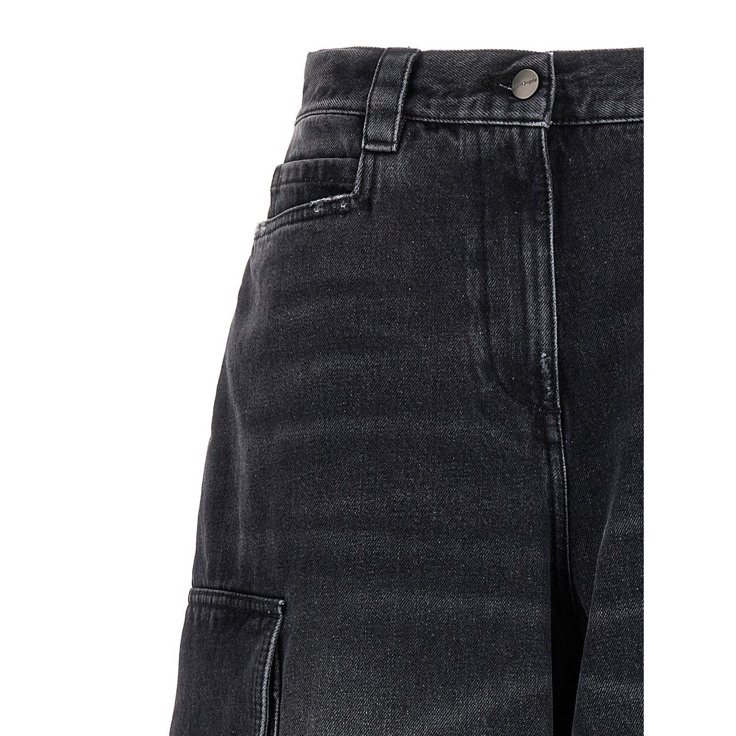 Palm Angels Gray Cotton Cargo Shorts
