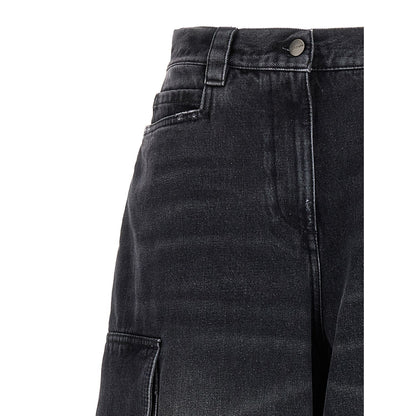 Palm Angels Gray Cotton Cargo Shorts