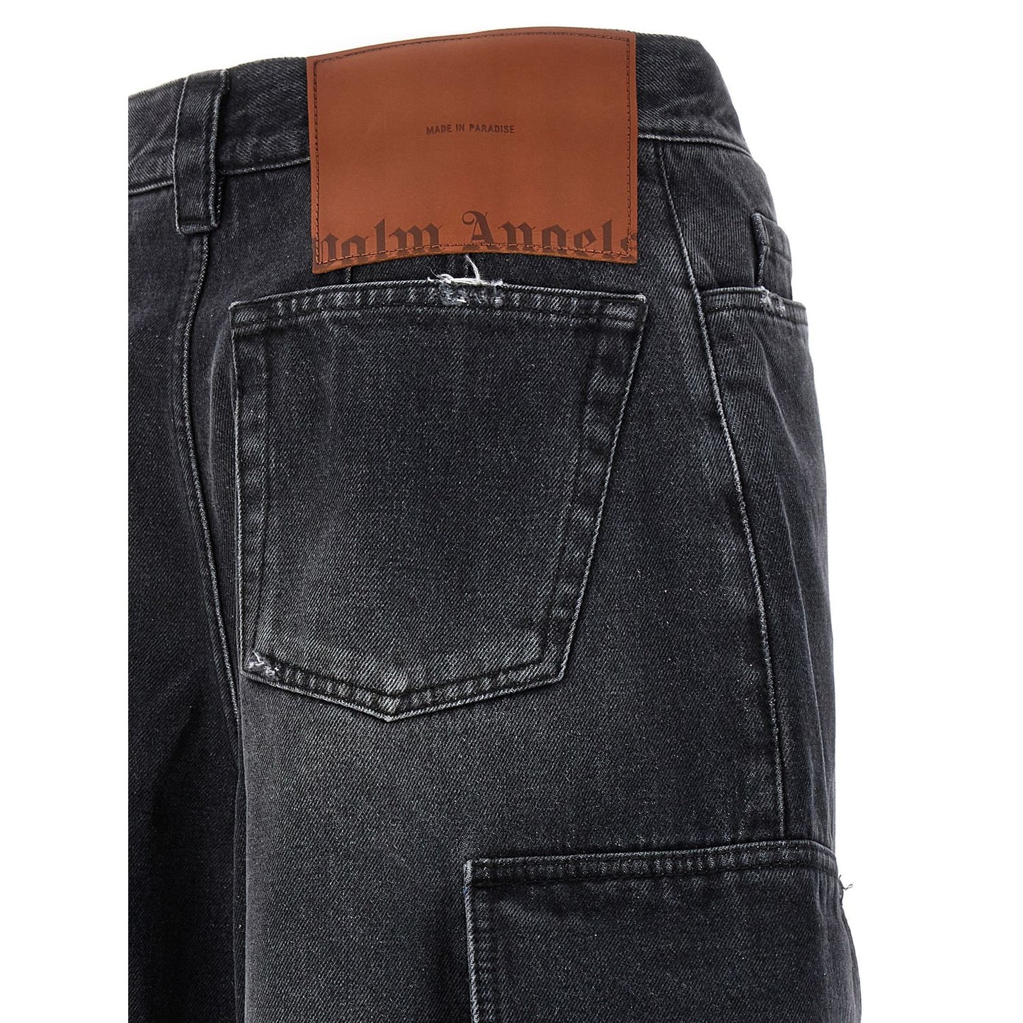 Palm Angels Gray Cotton Cargo Shorts