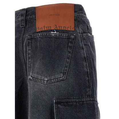 Palm Angels Gray Cotton Cargo Shorts