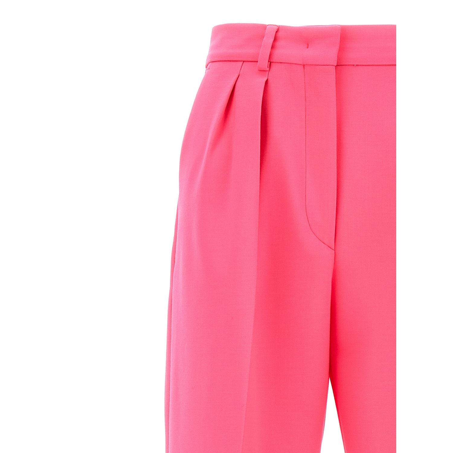 Sportmax Fuchsia Virgin Wool Casual Pants