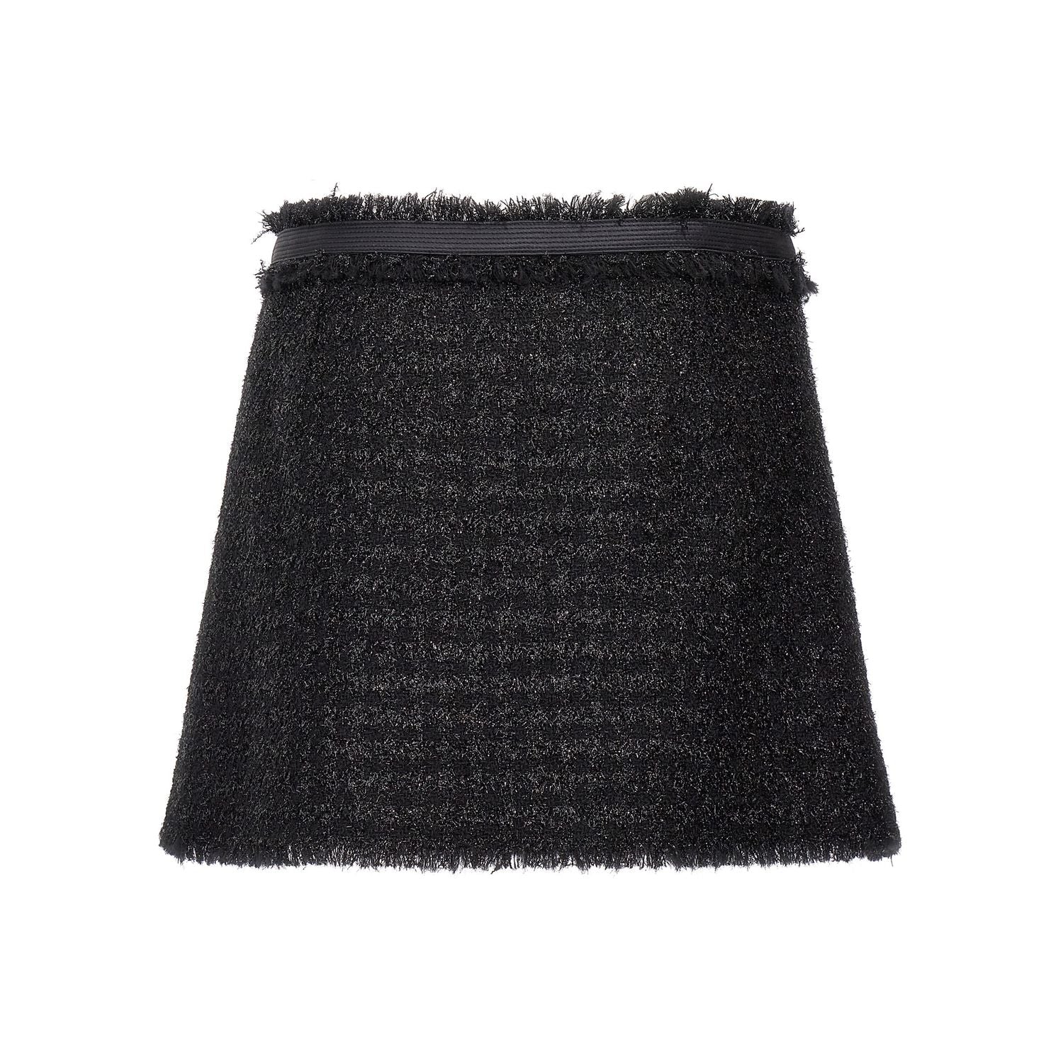 Versace Black Virgin Wool Long Skirt