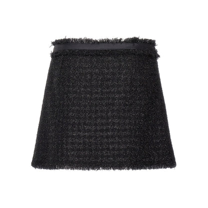 Versace Black Virgin Wool Long Skirt