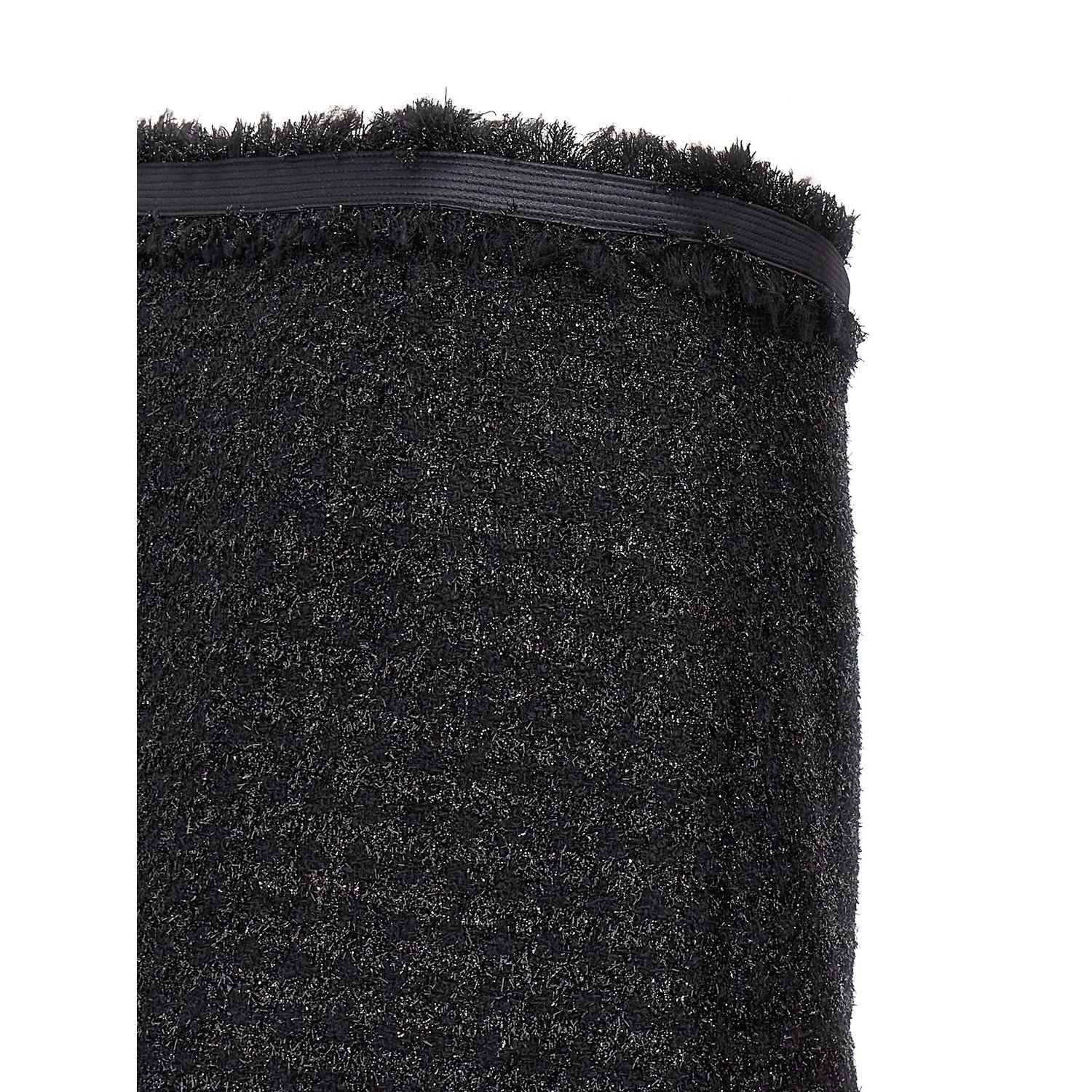 Versace Black Virgin Wool Long Skirt