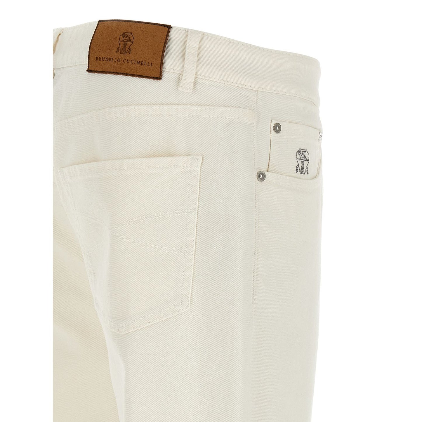 Brunello Cucinelli White Cotton Jeans Denim