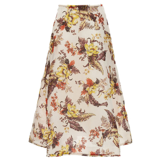 Zimmermann Multicolor Linen Midi Skirt