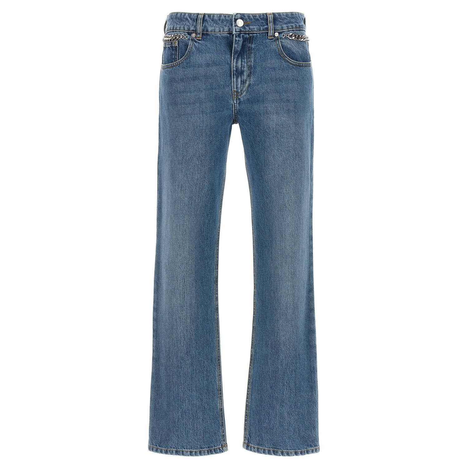 Stella McCartney Blue Cotton Cropped Jeans