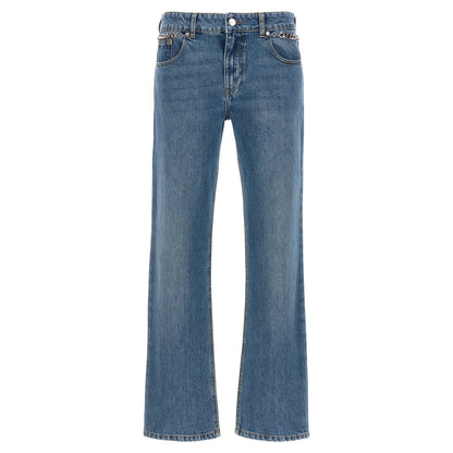 Stella McCartney Blue Cotton Cropped Jeans