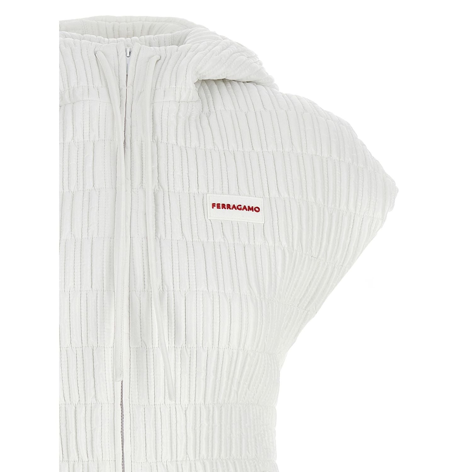 Ferragamo White Polyamide Sleeveless Jacket