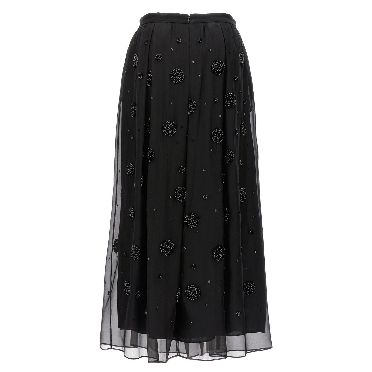Max Mara Black Silk Midi Skirt