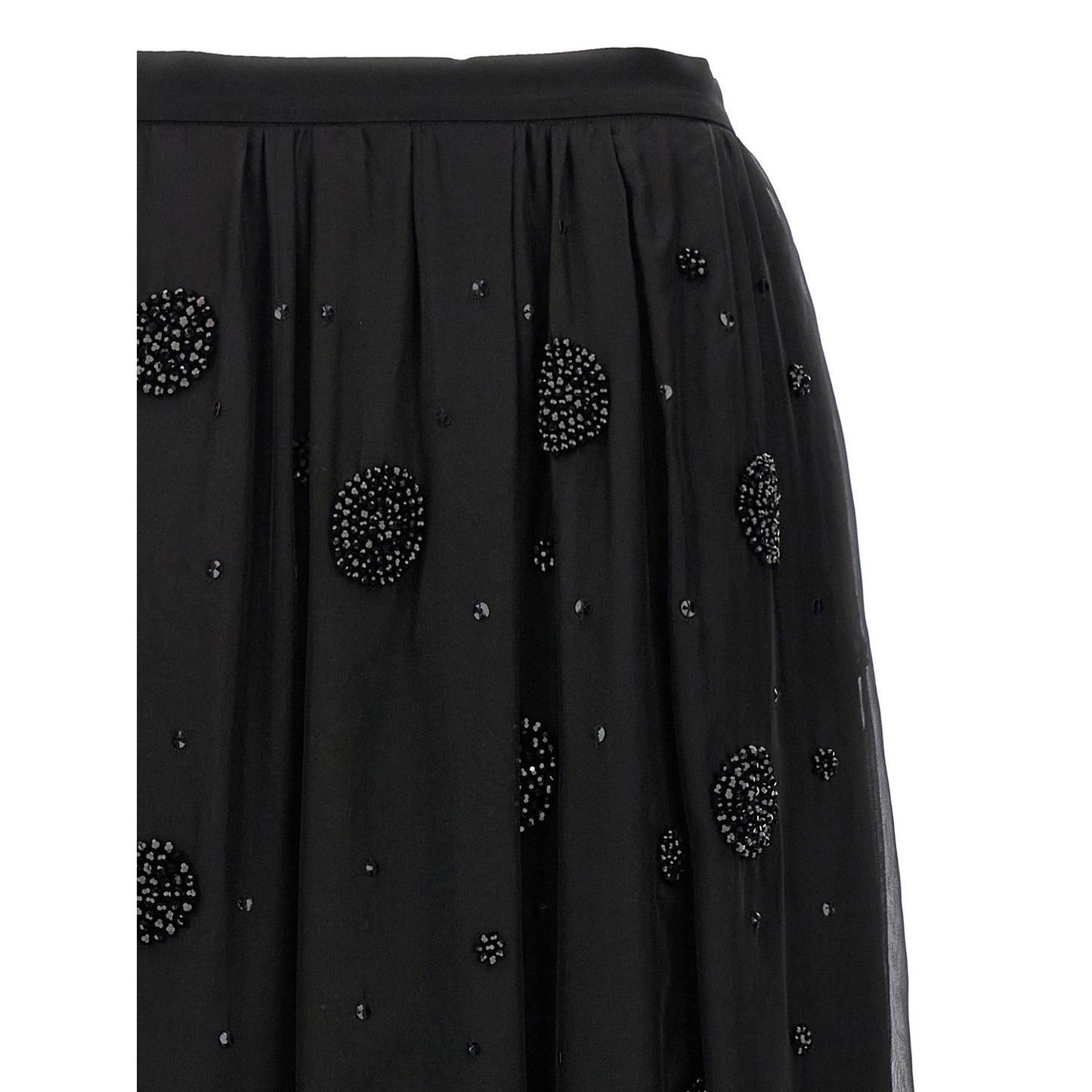 Max Mara Black Silk Midi Skirt