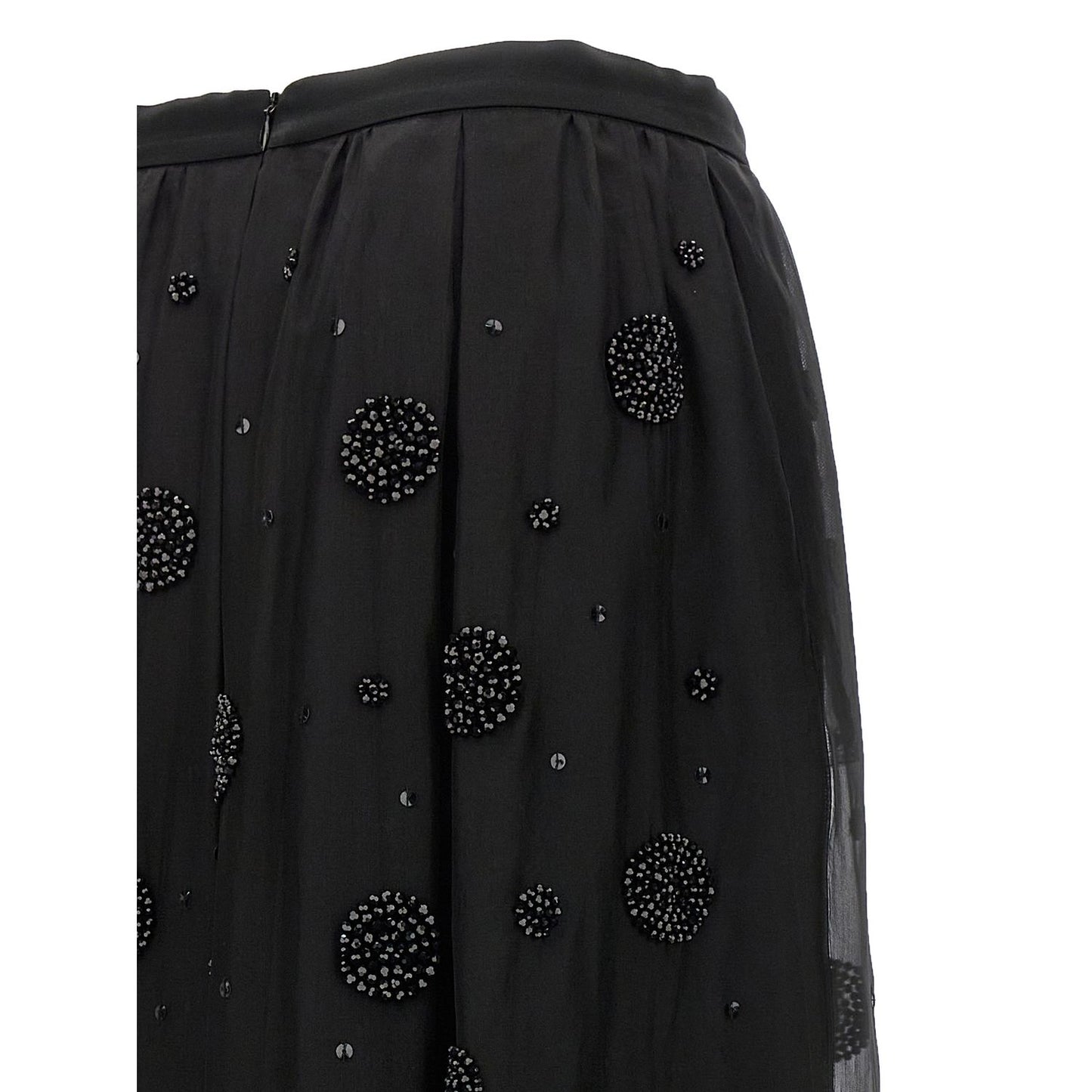 Max Mara Black Silk Midi Skirt