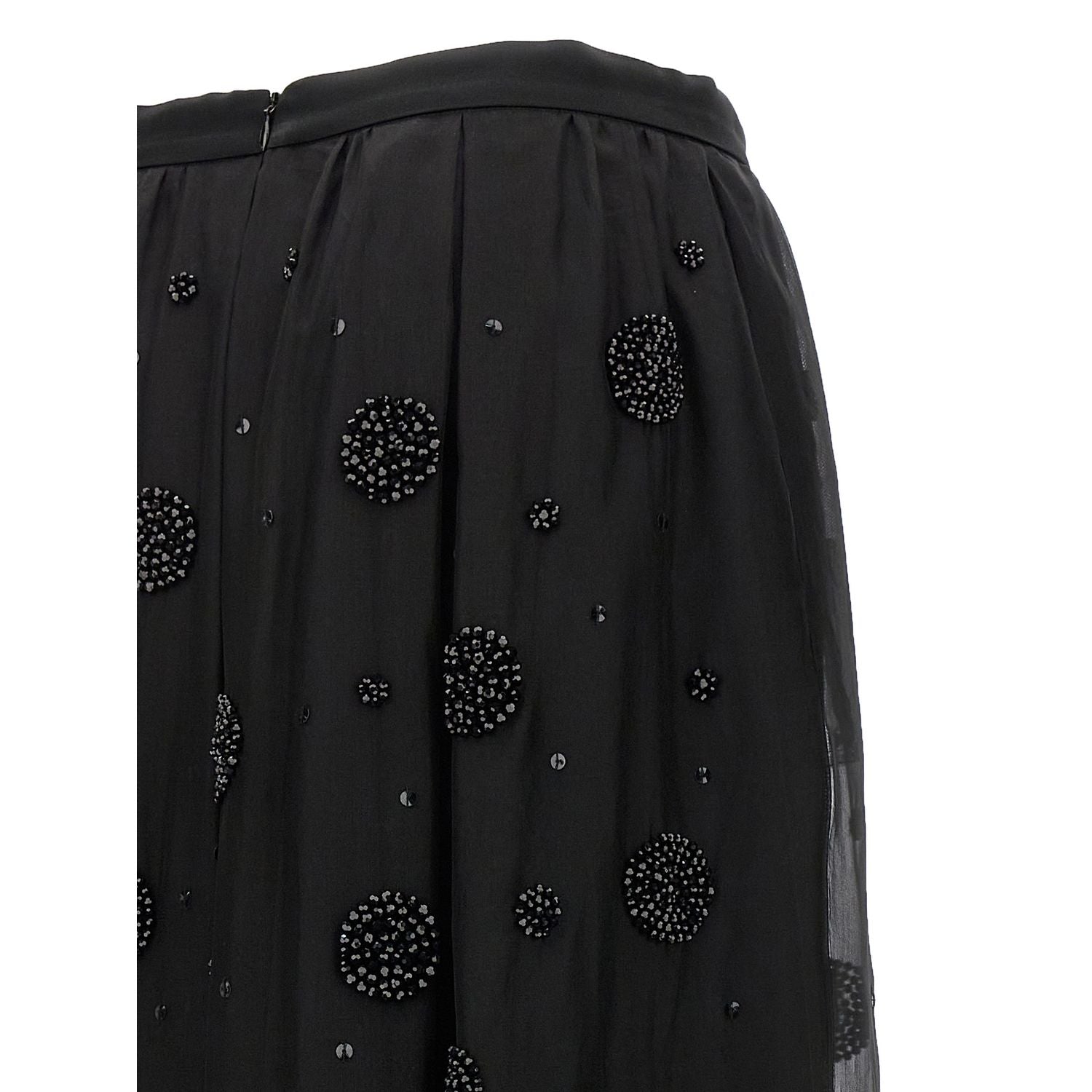 Max Mara Black Silk Midi Skirt