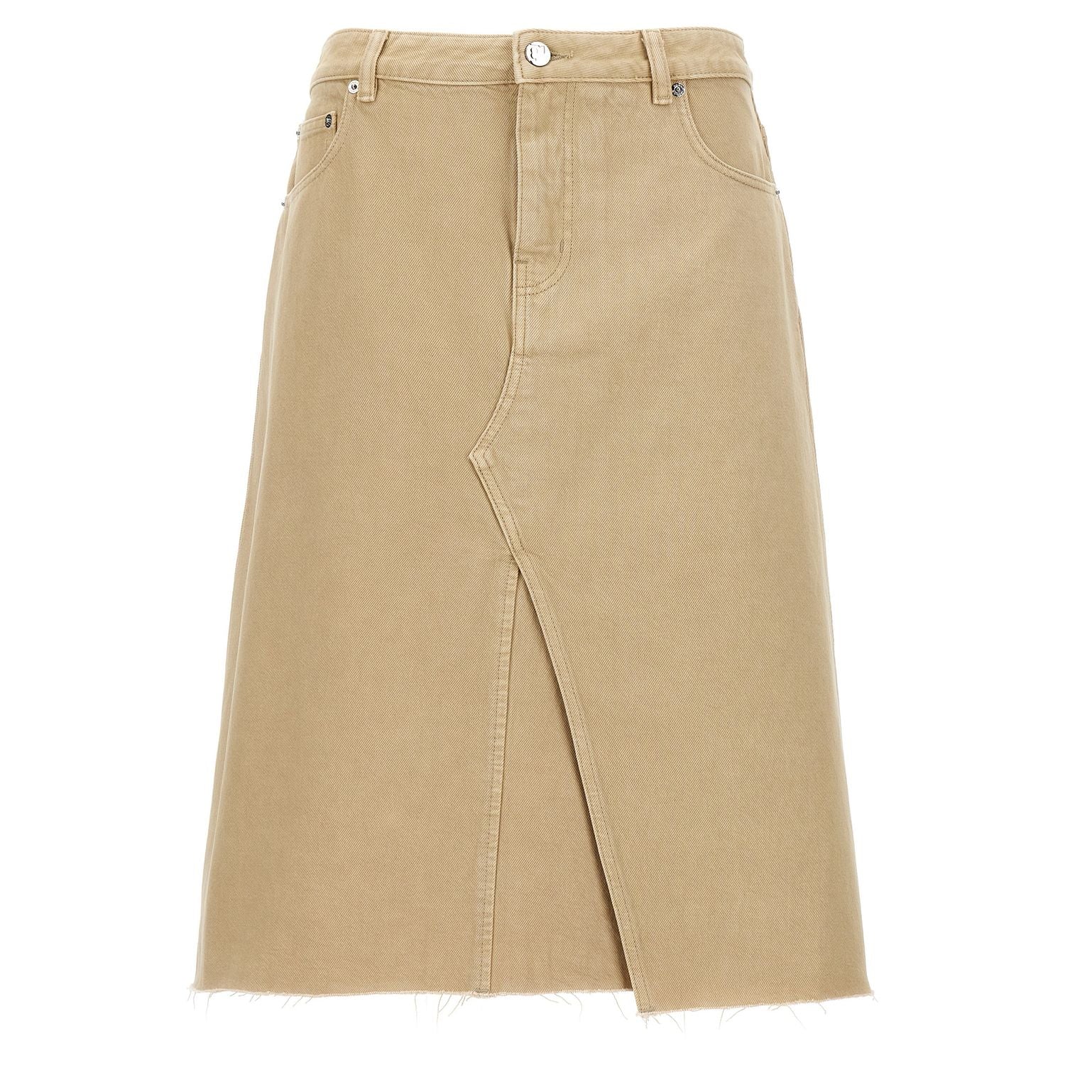 Tory Burch Beige Cotton Midi Skirt