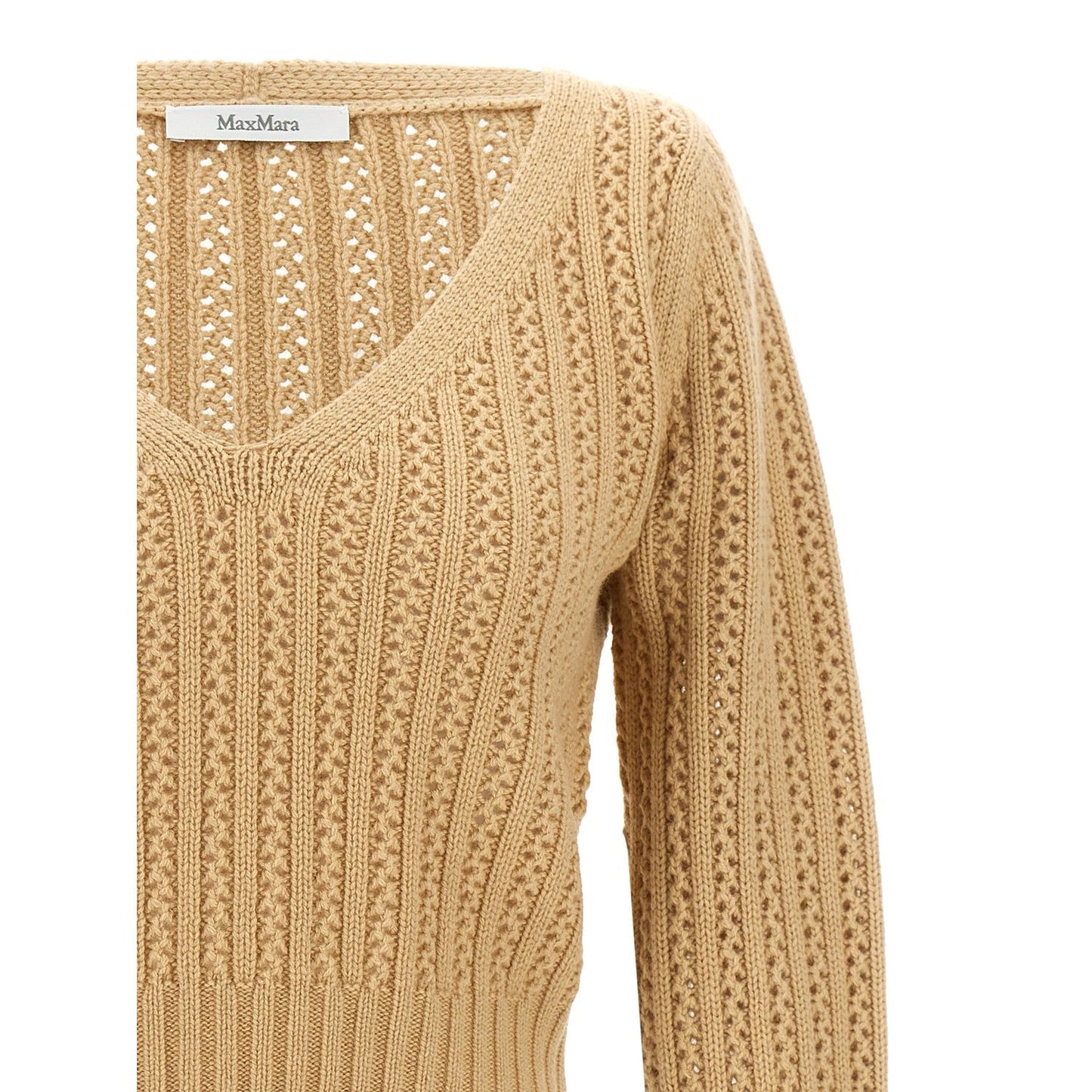 Max Mara Beige Wool Cardigan