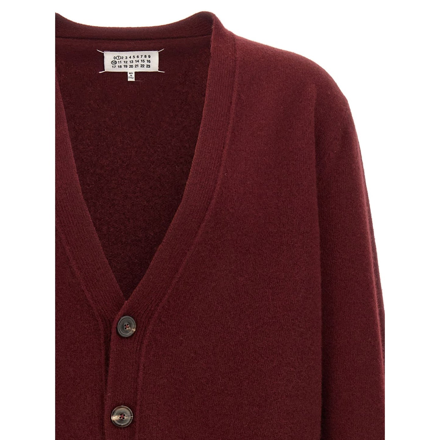 Maison Margiela Bordeaux Wool Cardigan