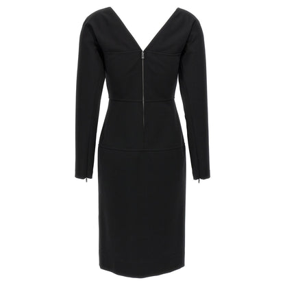 Fendi Black Viscose Midi Dress