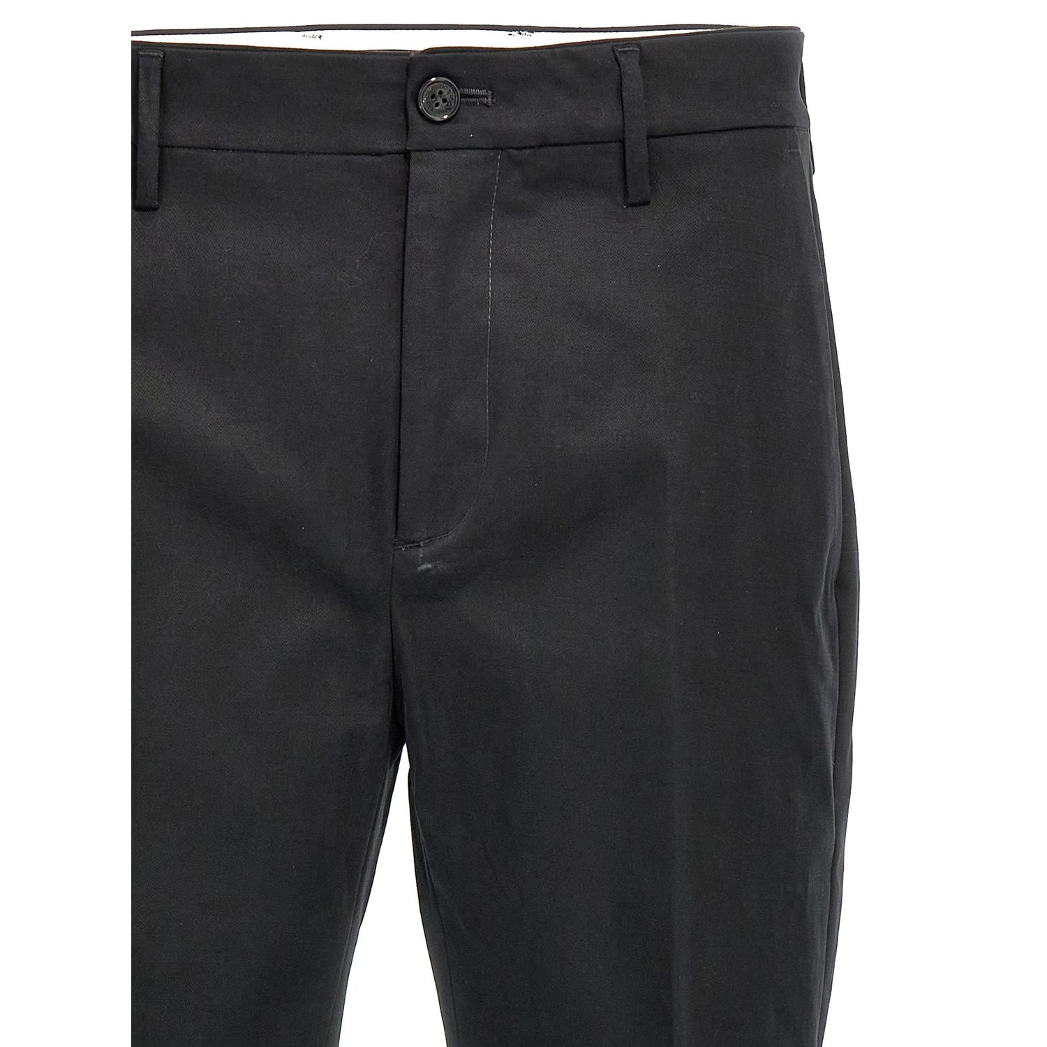Department 5 Black Cotton Casual Pants