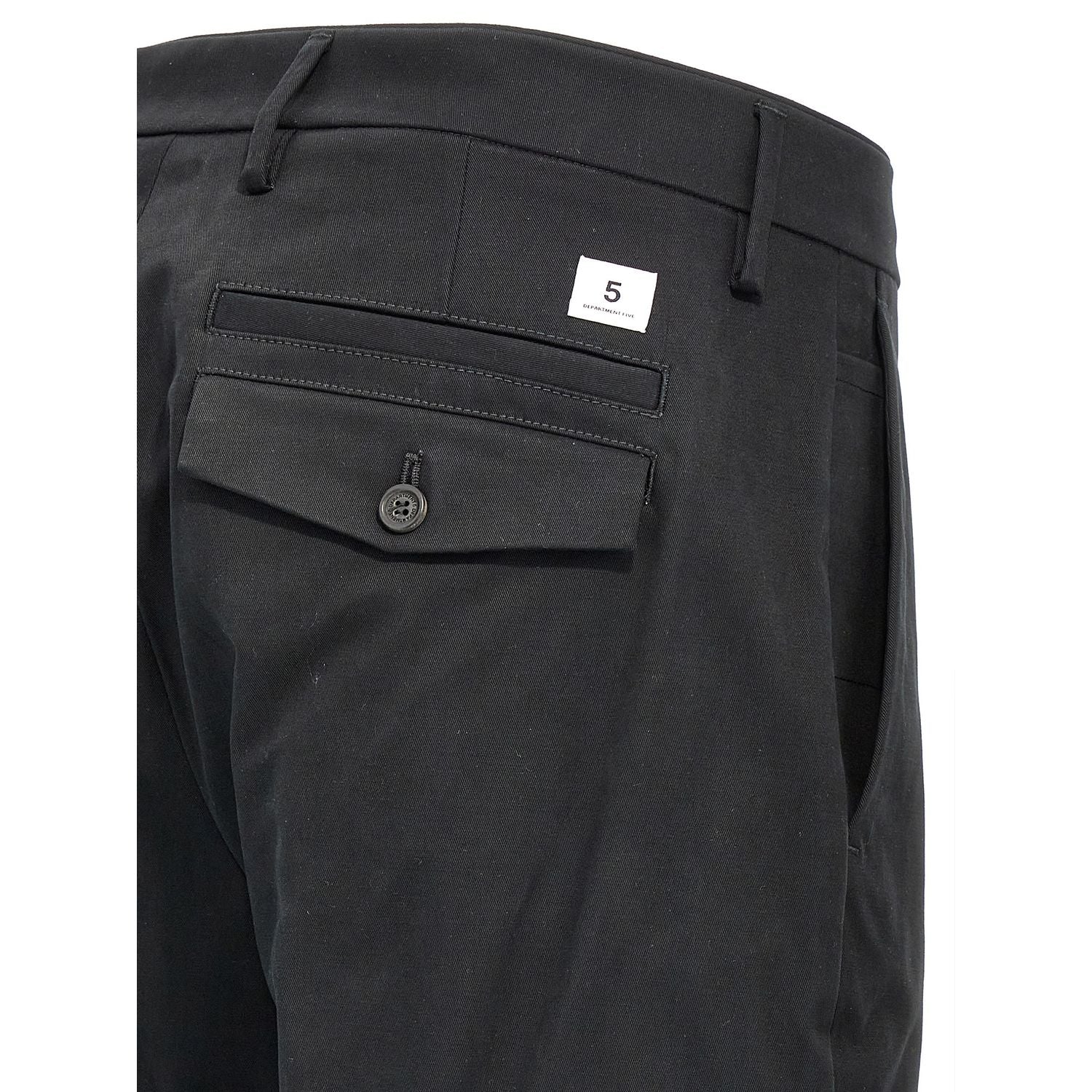 Department 5 Black Cotton Casual Pants