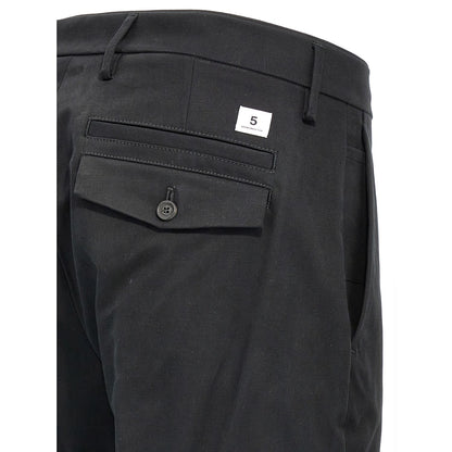 Department 5 Black Cotton Casual Pants