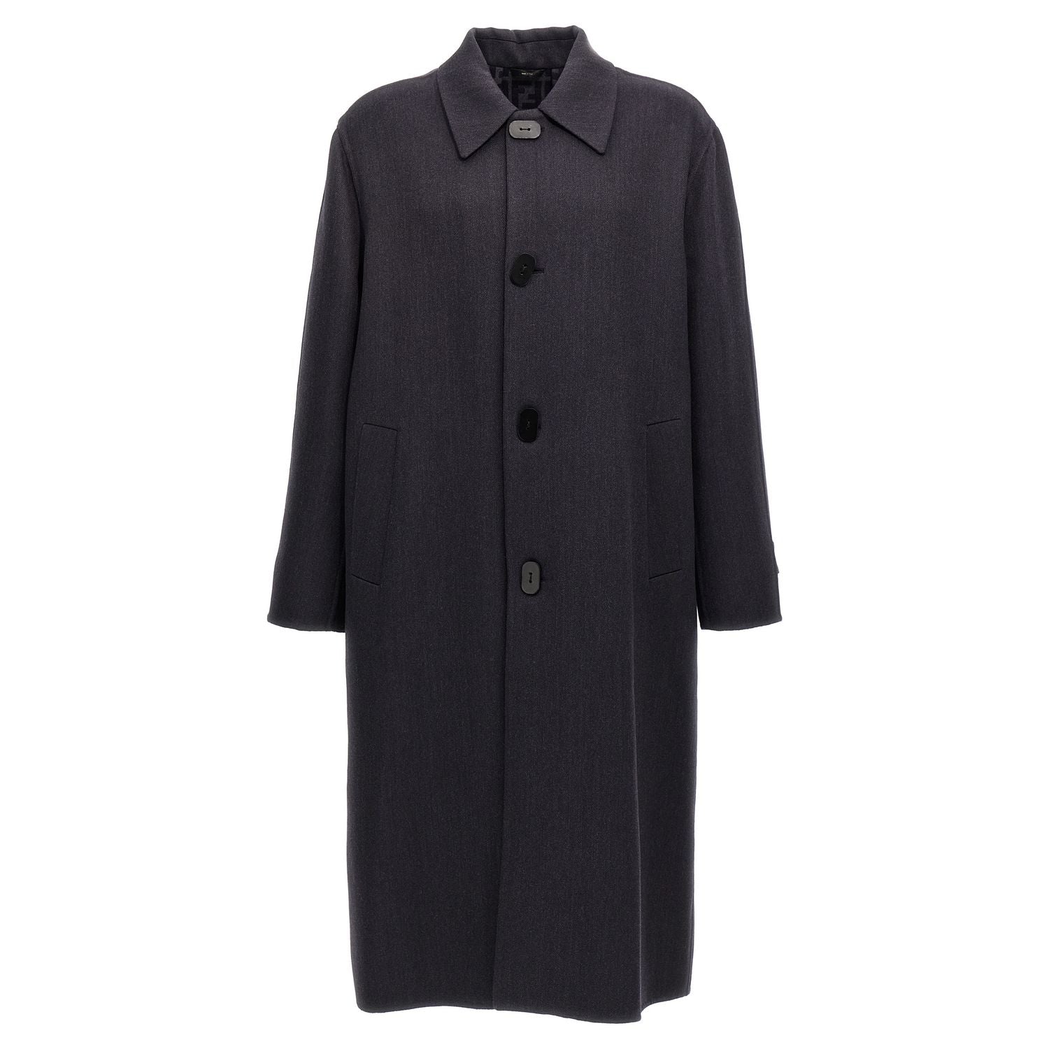 Fendi Blue Virgin Wool Coat