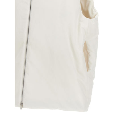 Jil Sander White Polyester Sleeveless Jacket