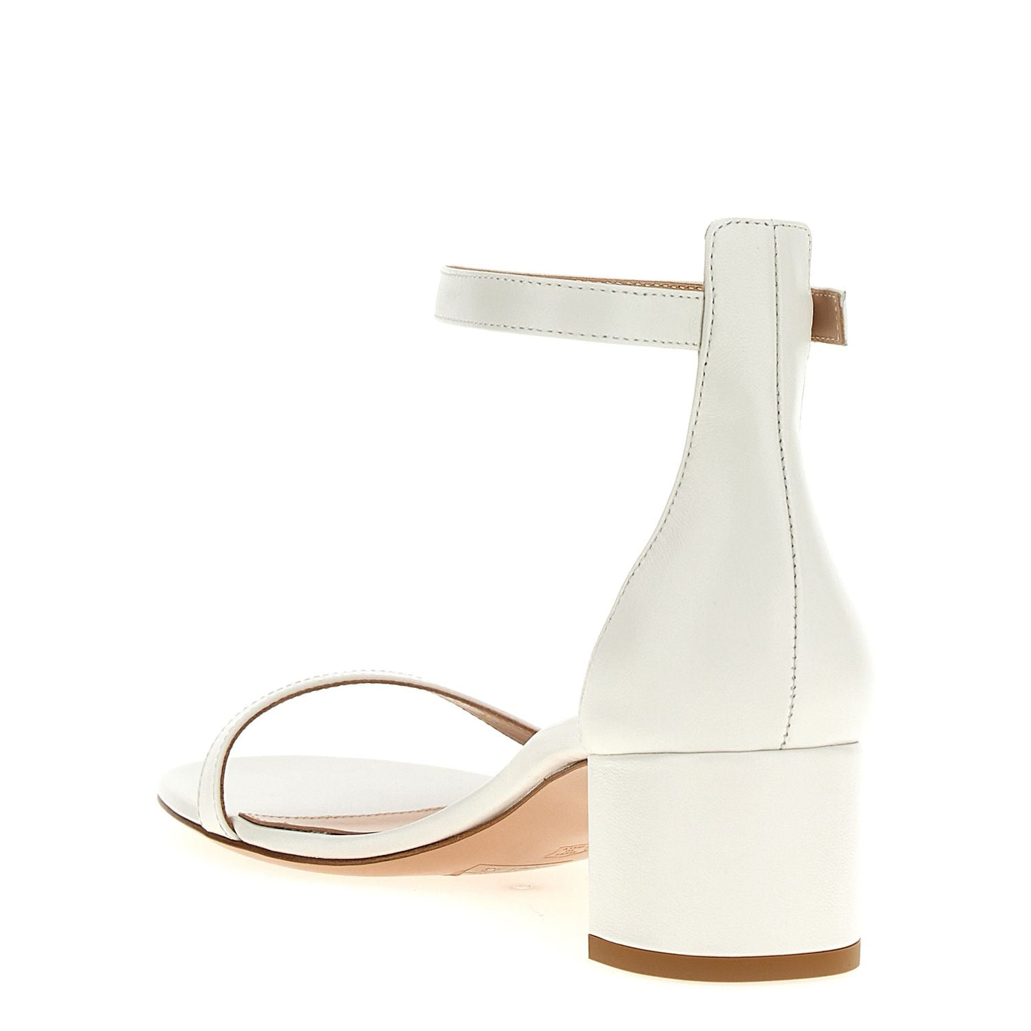 Gianvito Rossi White Leather Flat Sandals