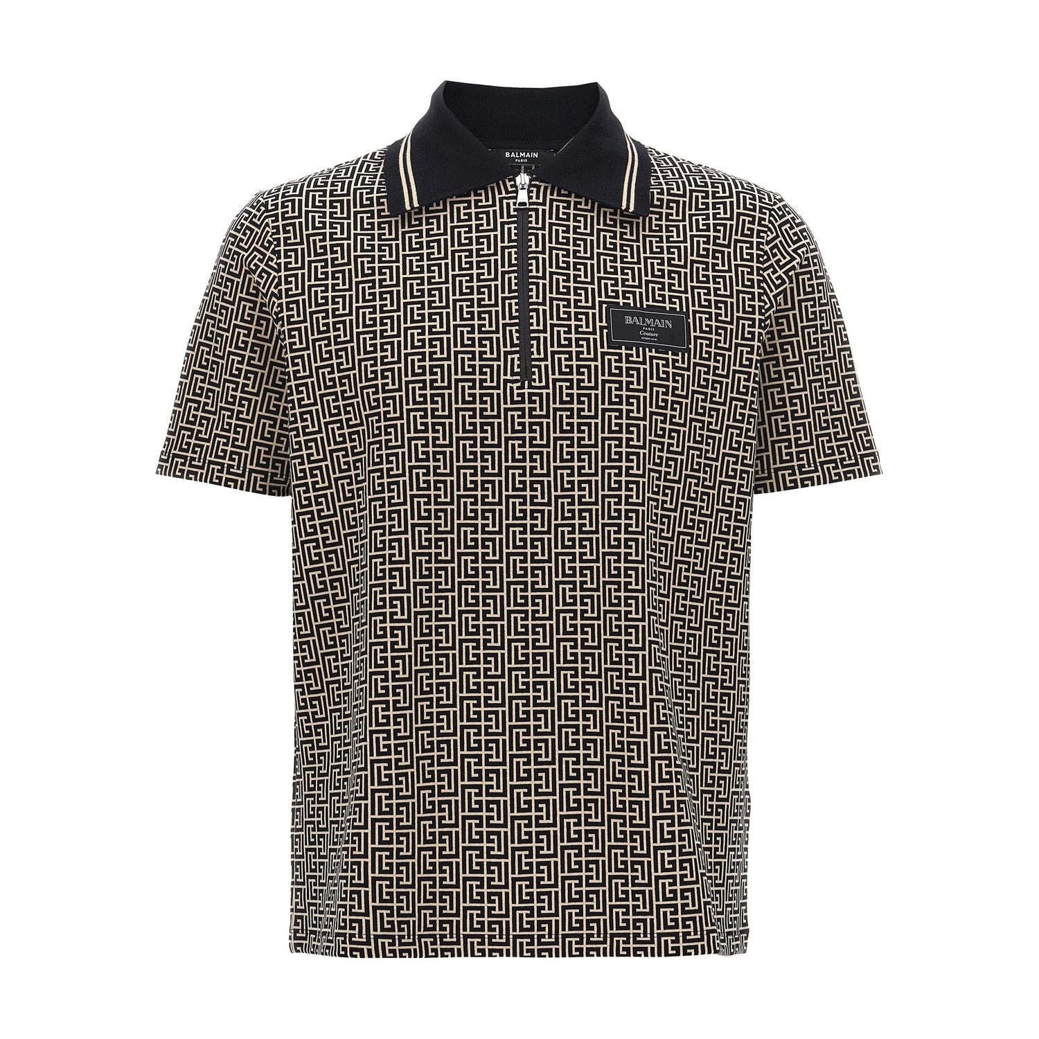 Balmain Bicolor Cotton Polo Shirt