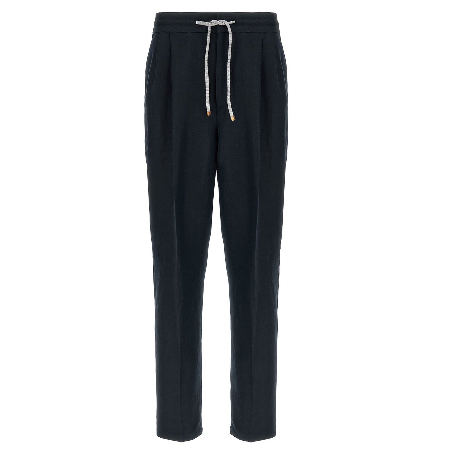 Brunello Cucinelli Blue Linen Casual Pants