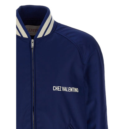 Valentino Garavani Blue Polyamide Bomber