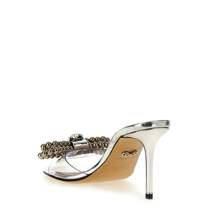 MACH & MACH Silver Pvc Stiletto Heel Sandals