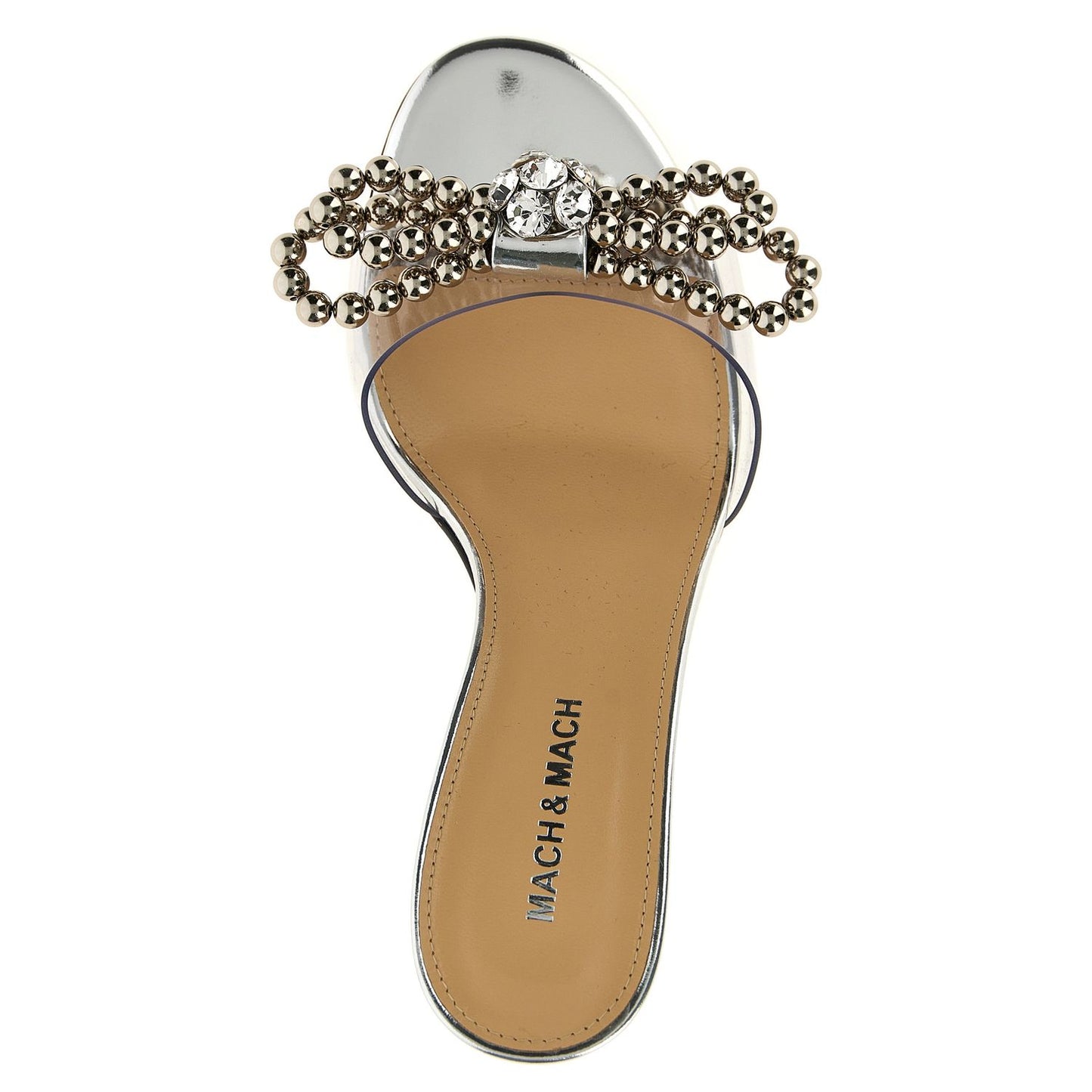 MACH & MACH Silver Pvc Stiletto Heel Sandals