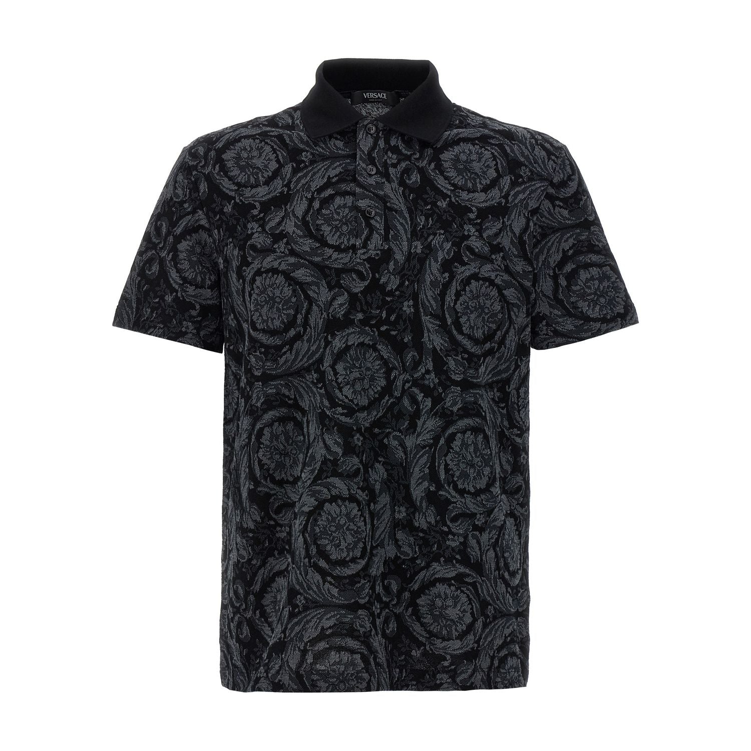 Versace Gray Cotton Polo Shirt