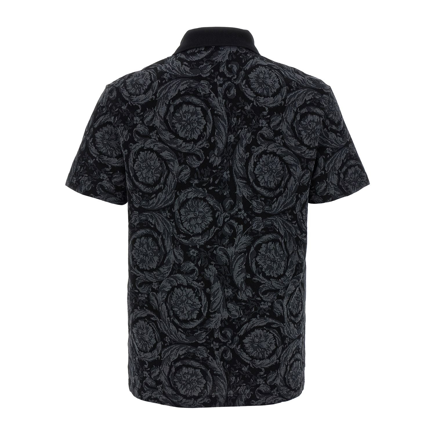 Versace Gray Cotton Polo Shirt