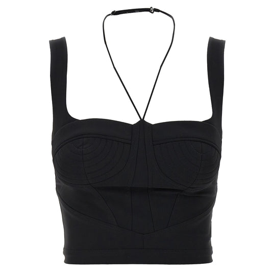 Nensi Dojaka Black Polyamide Tank Tops
