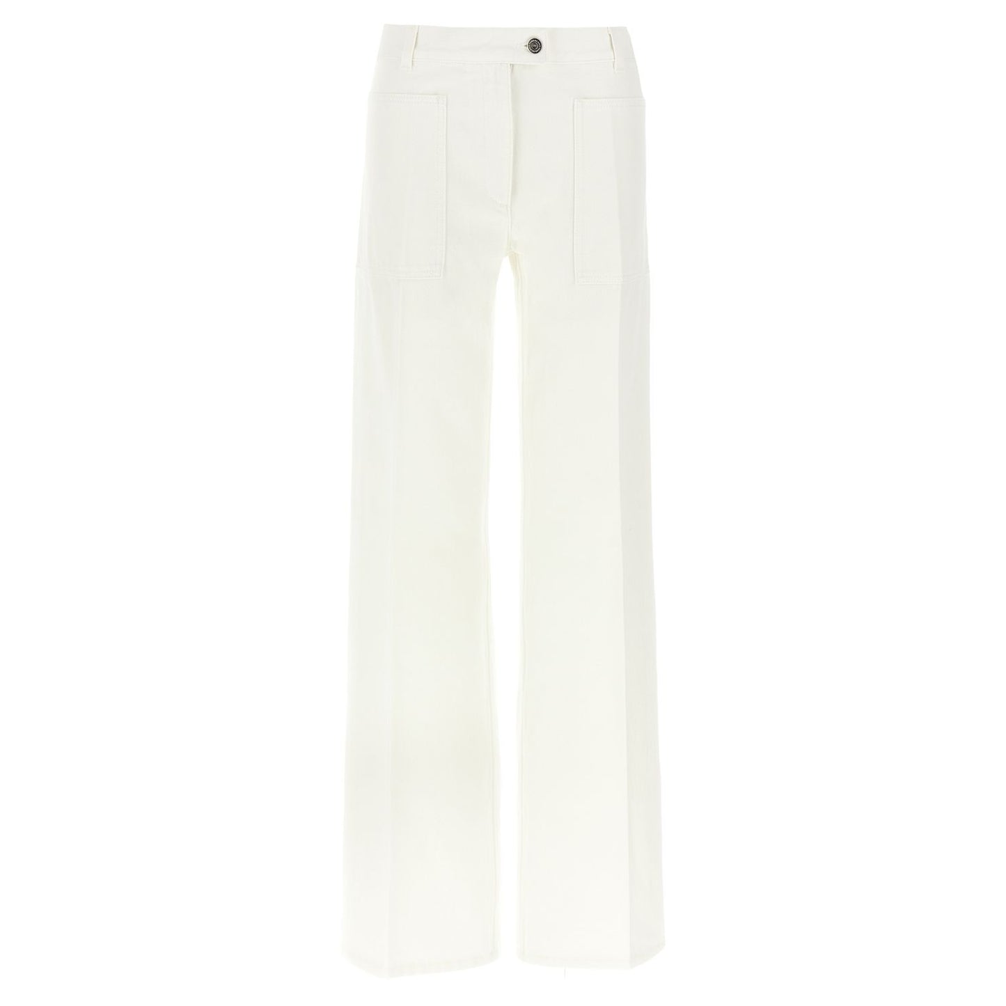 Ferragamo White Cotton Straight-Leg Jeans