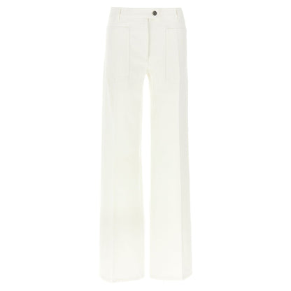 Ferragamo White Cotton Straight-Leg Jeans