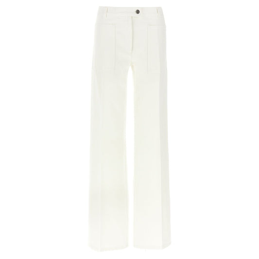 Ferragamo White Cotton Straight-Leg Jeans
