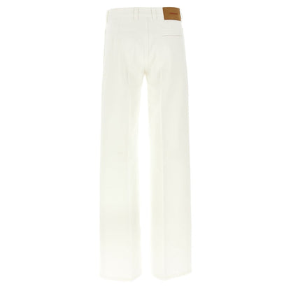 Ferragamo White Cotton Straight-Leg Jeans