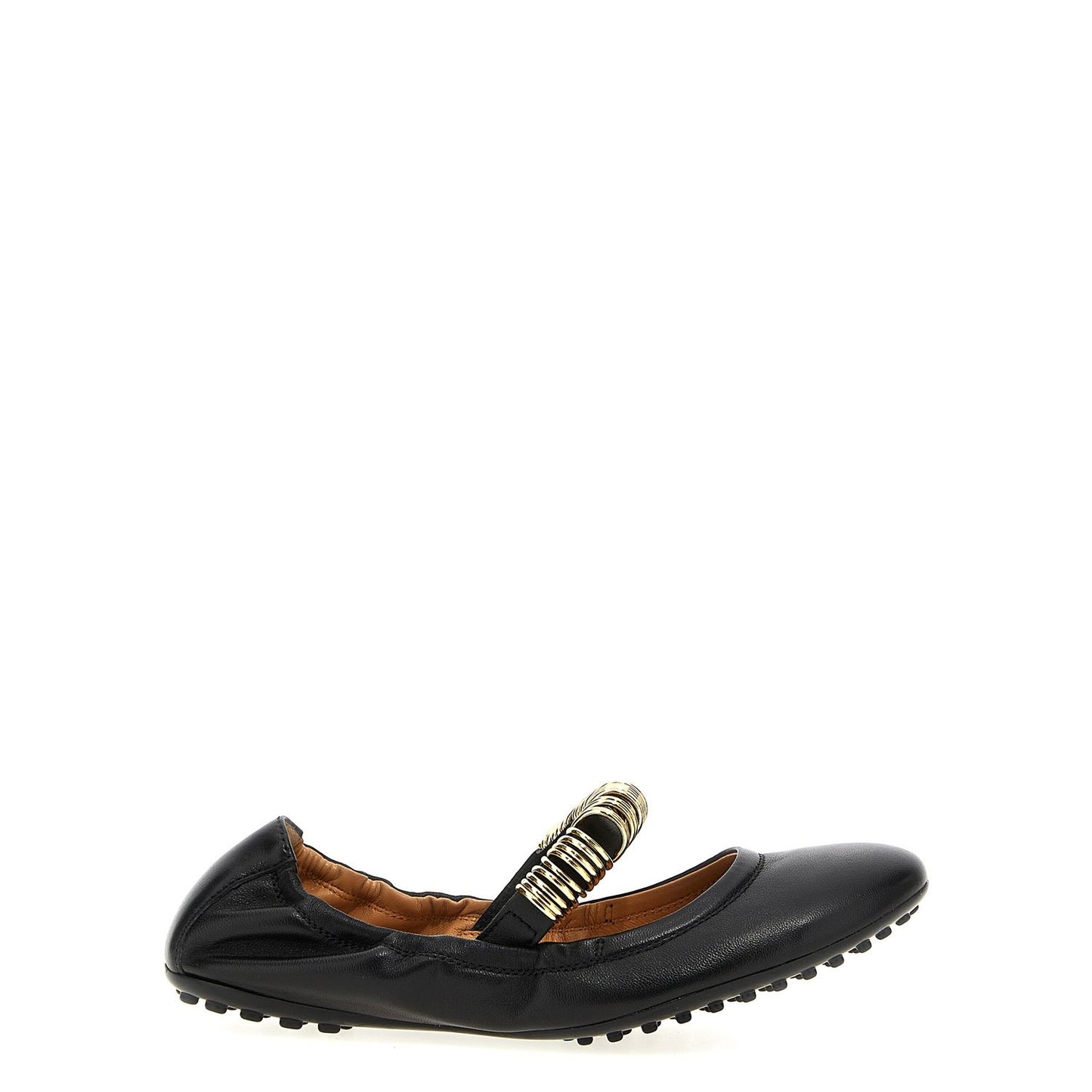 Tod's Black Lamb Leather Ballet Flats