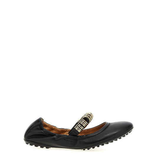 Tod's Black Lamb Leather Ballet Flats