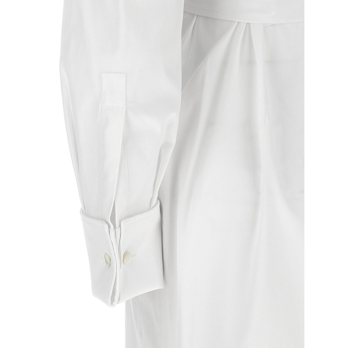 Max Mara White Cotton Long Dress