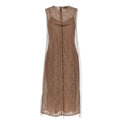 Fendi Beige Cotton Midi Dress