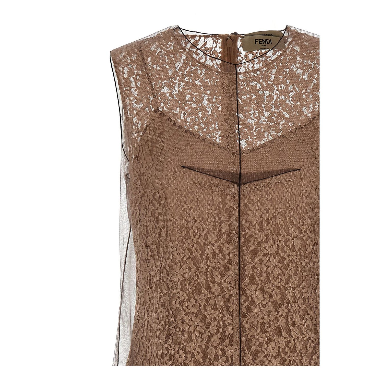Fendi Beige Cotton Midi Dress